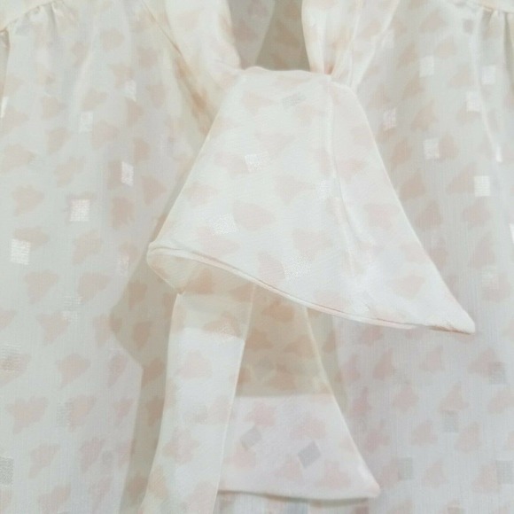 Women Blouse Tie Neck Button Long Puff Sleeve Vintage Ms Russ No Size Tag Union - Picture 3 of 12